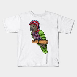 Hawk headed parrot bird cartoon illustration Kids T-Shirt